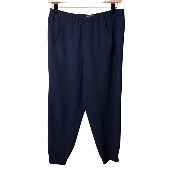 Vince Cropped Tapered Leg Trousers Slouchy Navy Blue Size Small VX19420799 - Picture 1 of 10